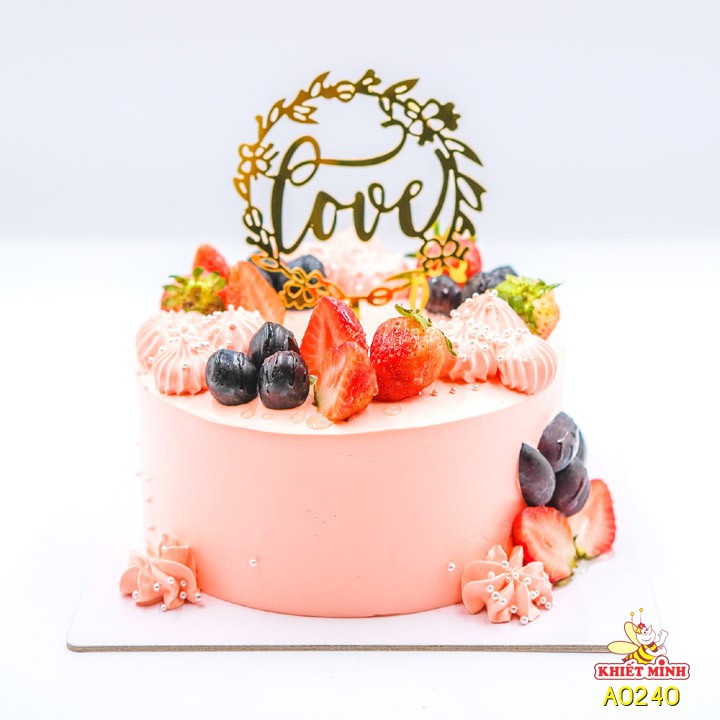 Bánh kem sinh nhật, love, màu cam, trái cây, đẹp
