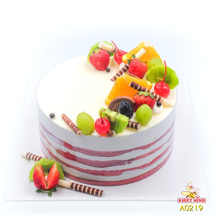 Bánh kem sữa chua, bánh kem trái cây, màu đỏ, hiện đại