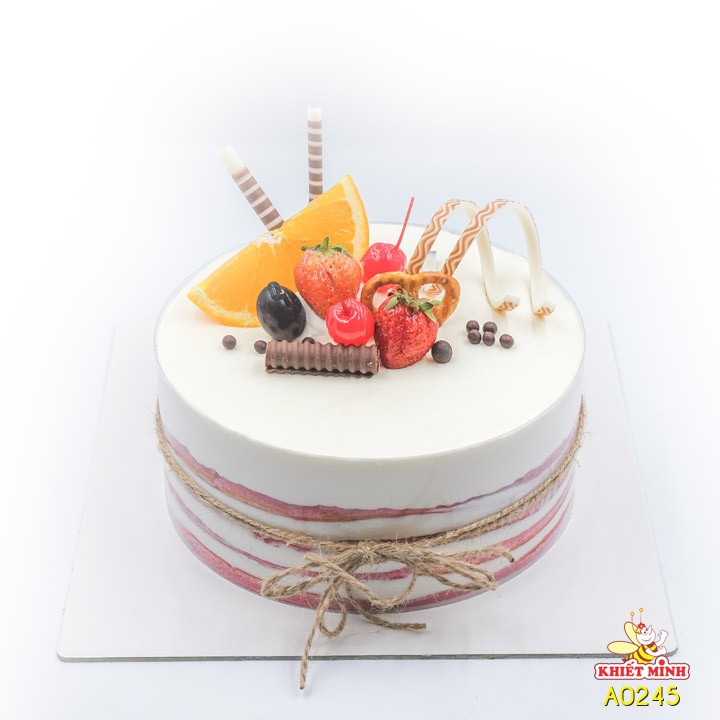 Bánh kem sữa chua cherry, bánh kem trái cây, màu đỏ, hiện đại