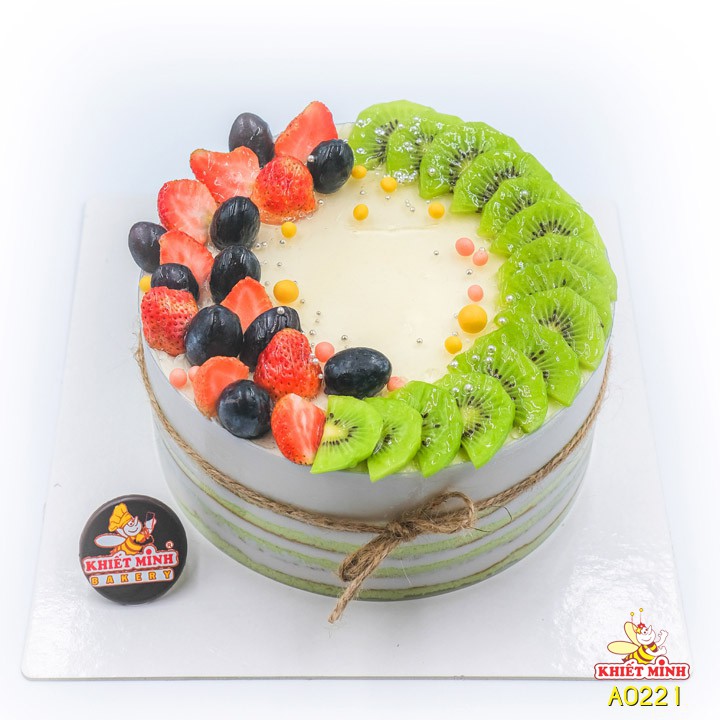 Bánh kem sữa chua kiwi, bánh kem trái cây, màu xanh, hiện đại