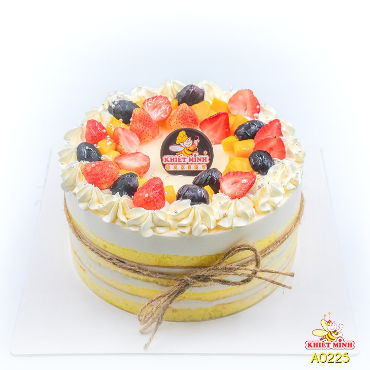 Bánh kem sữa chua xoài, bánh kem trái cây, màu vàng, hiện đại